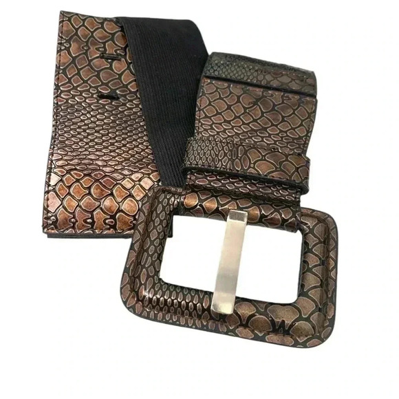 Bianca Nygard faux  leather, textured copper coloured waist belt 30 1/2” to 33” - Picture 5 of 7